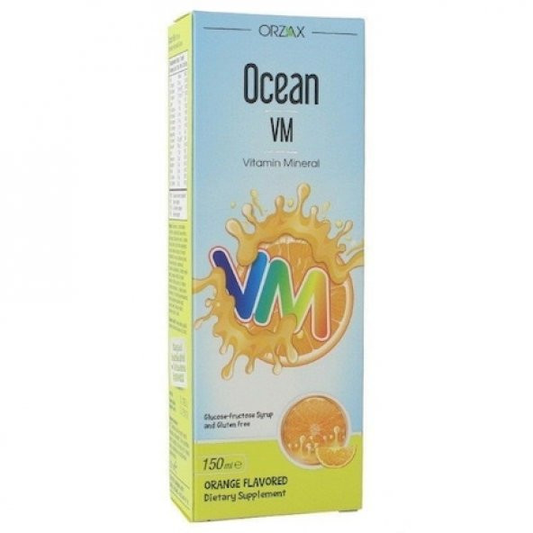 Orzax Ocean VM Vitamin Mineral Portakal Aromalı Şurup 150 ml -VB461
