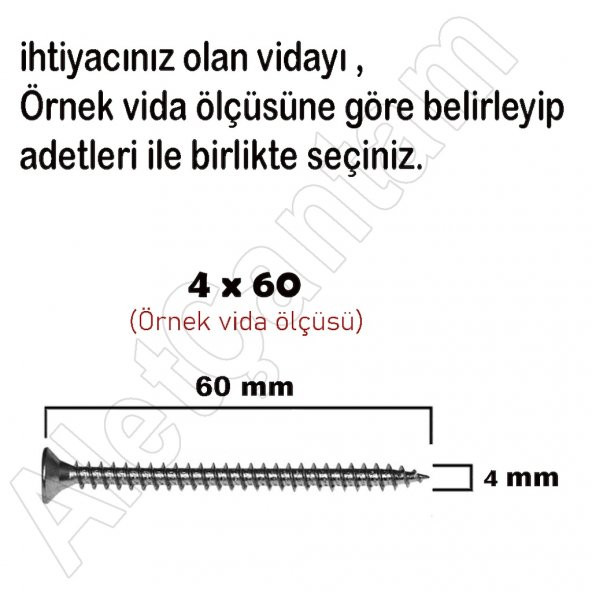 Sunta Vidası Ahşap Yıldız Ağaç Vida  6x60 - 50 Adet - Resim 2