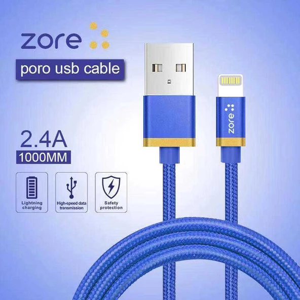 Zore Poro Lightning 2.4 A Usb Kablo 1M