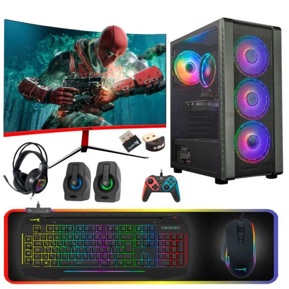 Turbox Tx2382 i7 4770 16GB Ram 256GB SSD 1TB HDD 4GB GT740 GDDR5 27 inç Curved Oyuncu Bilgisayarı