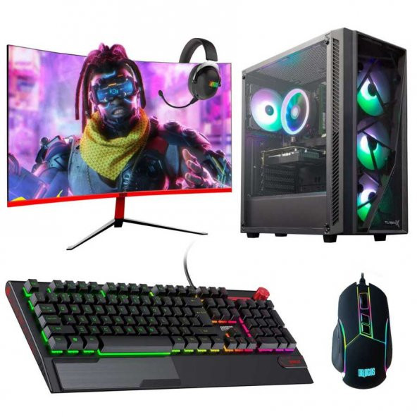 Dragos DRx2370 Ryzen 7 5700X 32GB Ram 512GB M.2 NVMe SSD 8GB RTX3060Ti 23.6 inç Curved Oyun Bilgisayarı
