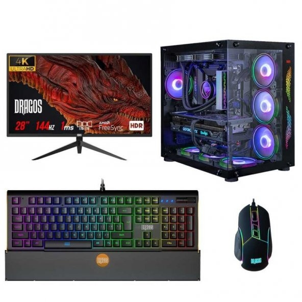 Dragos DRx2526 i5 12600KF 16GB Ram 1TB M.2 NVMe SSD 8GB RTX3060Ti 28 inç 4K Oyun Bilgisayarı