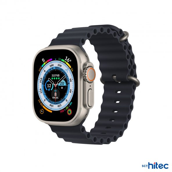 ScHitec 42-44mm Yeni Nesil Apple Uyumlu Akıllı Saat Kordonu Siyah - 4