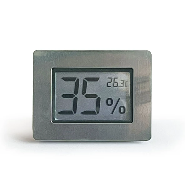 AEK-Tech Metal Çerçeve Dijital Higrometre Termometre Nem Ölçer Humidor Puro Kutusu - Resim 4