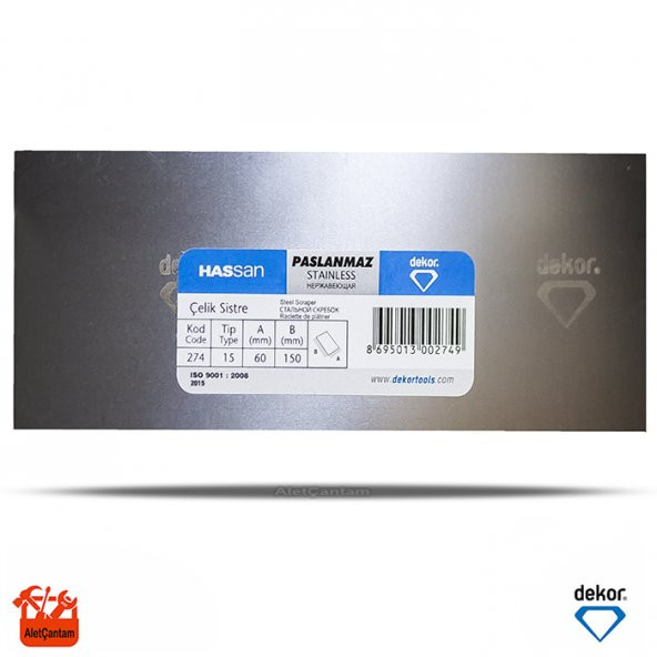 Dekor Paslanmaz Çelik Sistre Alçı Çeliği Sistere