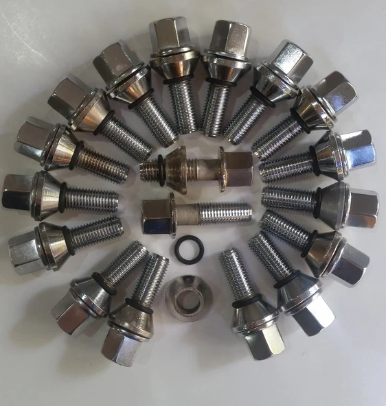 Bijon Takımı Krom Kaplı M12x1.5 - Aa=19mm Dış=28 Mm Tam boy:54 ürün görseli