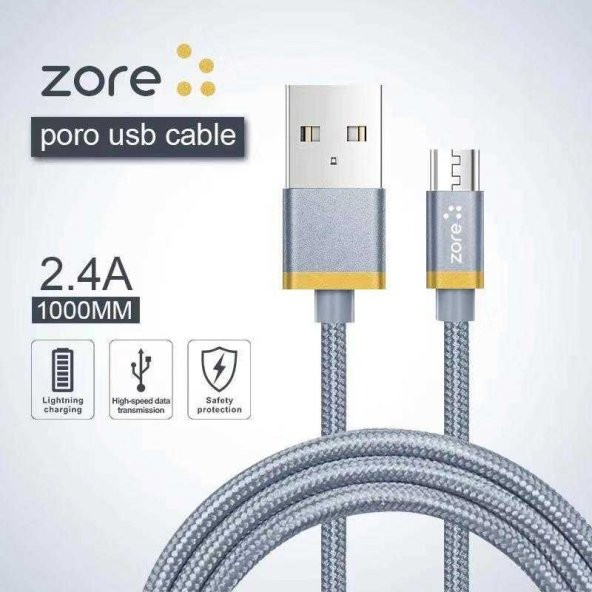 Zore Poro Micro Usb 2.4 A Kablo 1M