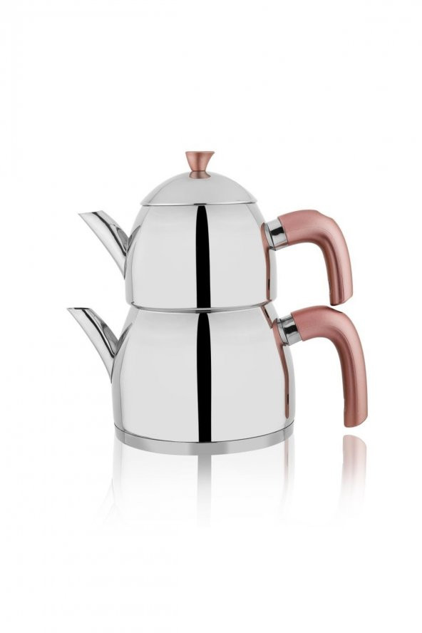 Schafer Alexa Aile Boyu Çelik Çaydanlık Takımı-4 Parça-Rose gold - 2