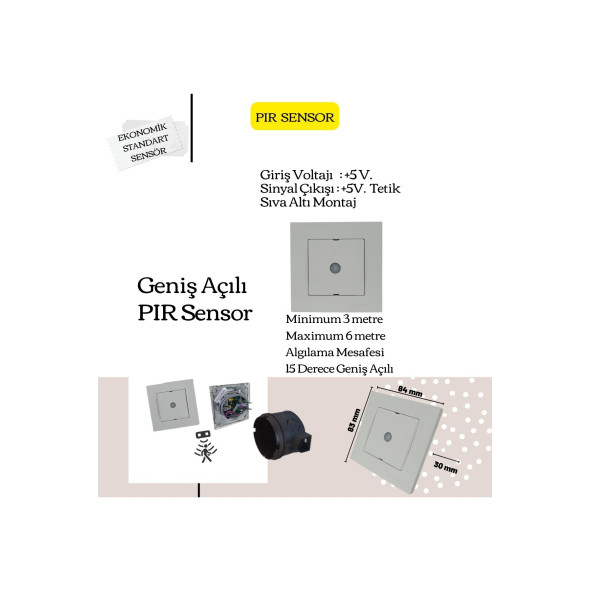 AT-Eco Akıllı Merdiven Aydınlatma Basamak Kontrol Modülü+1 LAZER+1 PIR Sensör Kit (Analog Modül) - 4