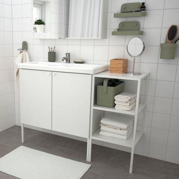 Bölmeli Saklama Sepeti Zeytin Yeşili MeridyenDukkan 35x17x25 cm Kulplu Banyo-Mutfak Düzenleme Kutusu - 5