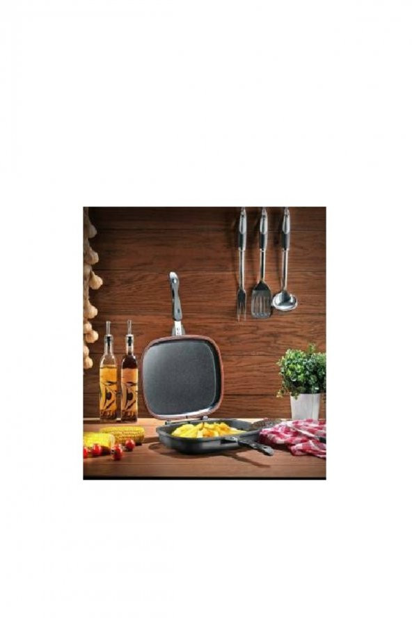 Schafer Kare Double Grıll Pan 34 cm Kare Çift Taraflı Tava - 4