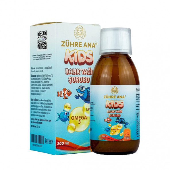Zühre Ana Kids Balık Yağı Şurubu 200 ml