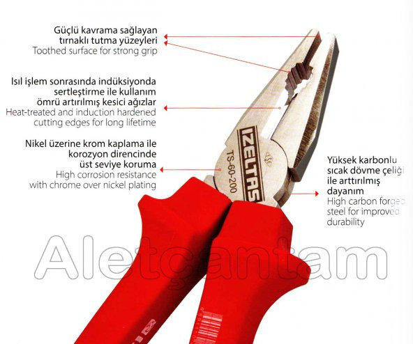 Izeltaş Opak Pense 180 Mm Kombine Pense - 3