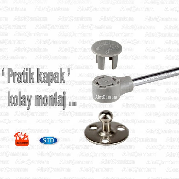 Std Piston Dolap Kapak Amortisörü Gazlı Kapak Pistonu 100n - Resim 2