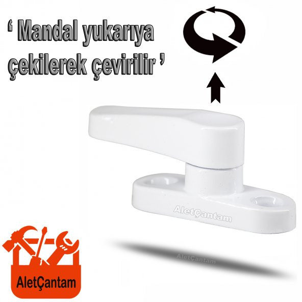 Pvc Çocuk Emniyet Mandalı Pencere Kilidi Beyaz metal-zamak - 2