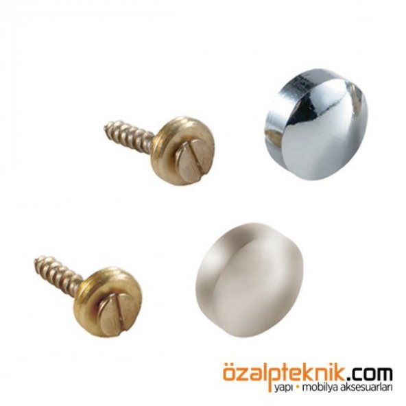 Krom Vida Kapağı Vida 15 MM Gizleyici Kapak (10 Lu Paket) - Resim 2