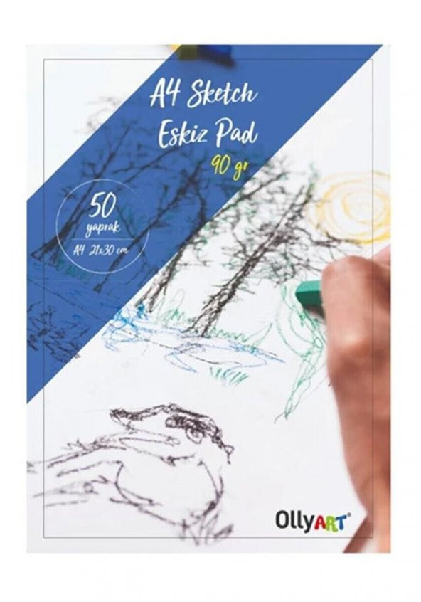 Eskiz Defteri A-4 Dokulu Kağıt Kara Kalem Çalışma Defteri 50 Yaprak 90 gr 21x29,7 cm 1 Paket