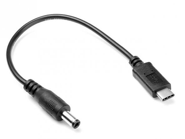 DC 5.5x2.5 mm Erkek - USB Type-C Erkek Kablo - 20 cm