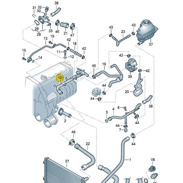 VW Passat B5.5 2001-2005 1.6 ALZ Devirdaim Su Borusu Sac 06B121071AD - 4