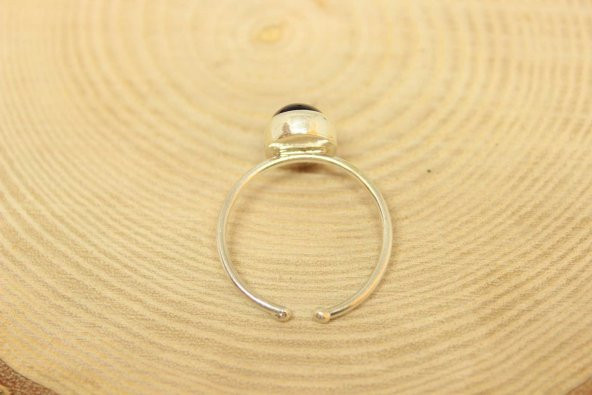 Ametist Taşı Ayarlanabilir Gümüş Yüzük - Resim 5