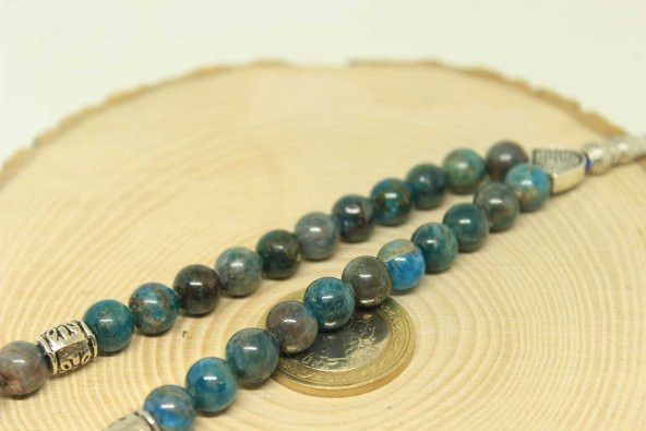 Apatit Taşı Tesbih 8mm Ahşap Kutulu - Resim 3