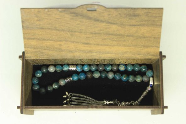 Apatit Taşı Tesbih 8mm Ahşap Kutulu - Resim 4