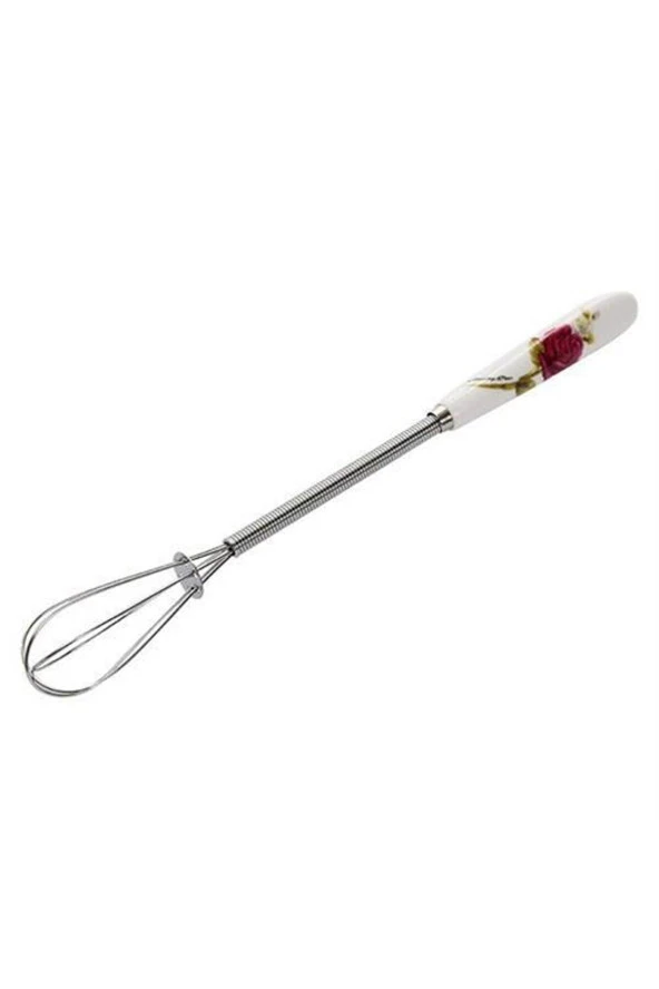 Ramdet Mini Porselen Saplı Kahve Çırpıcı  Süt Yumurta Çırpıcı 20 cm Desenli Küçük Karıştırıcı - 2
