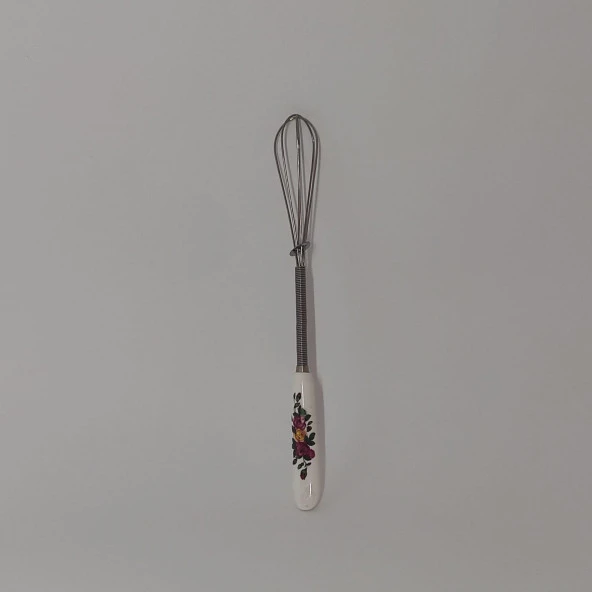 Ramdet Mini Porselen Saplı Kahve Çırpıcı  Süt Yumurta Çırpıcı 20 cm Desenli Küçük Karıştırıcı - 3
