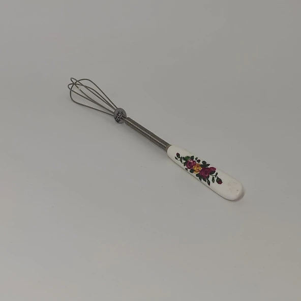 Ramdet Mini Porselen Saplı Kahve Çırpıcı  Süt Yumurta Çırpıcı 20 cm Desenli Küçük Karıştırıcı - 4