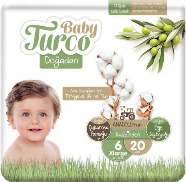 Baby Turco Doğadan Külot Bez No: 6 xLarge 20'li