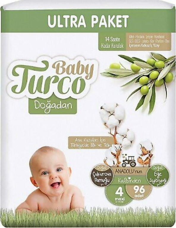 Baby Turco Bebek Bezi No: 4 Maxi 96'lı 8-14 kg