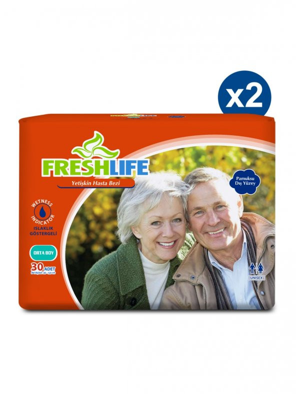 2li Freshlife Medium Yetişkin Hasta Bezi 30x2 (60 Adet)