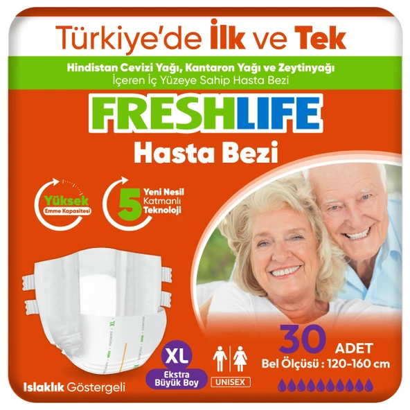 Freshlife Xlarge Beden Büyük Boy Yetişkin Hasta Bezi 30 Adet
