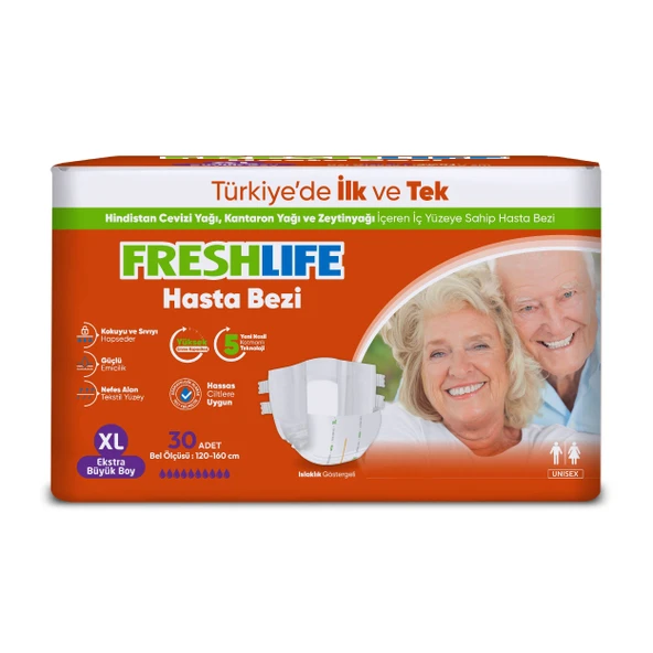 Freshlife Xlarge Beden Büyük Boy Yetişkin Hasta Bezi 30 Adet - 2