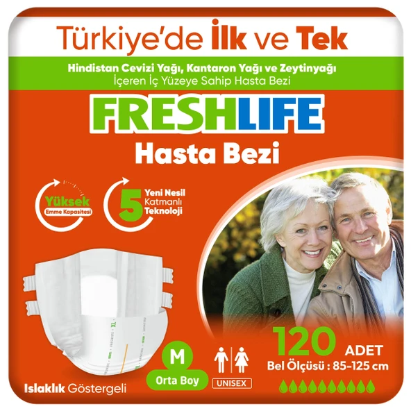 Freshlife Medium Orta Boy Yetişkin Hasta Bezi 30x4 (120 Adet)