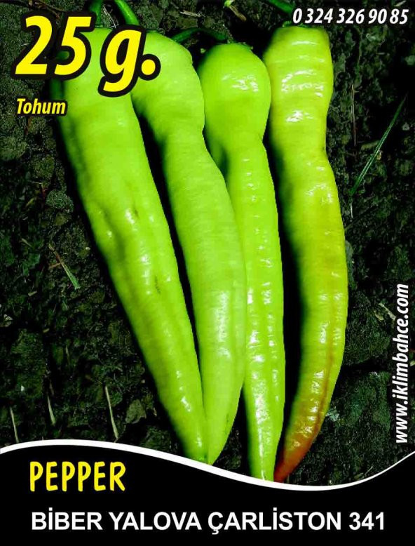 Biber Tohumu Yalova Çarliston 341  - 25g (~ Takribi 2000 Tohum)