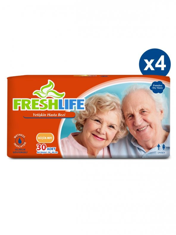 Pure Baby 4lü  Pure Baby Freshlife Small Yetişkin Hasta Bezi 30x4 (120 Adet) - 2