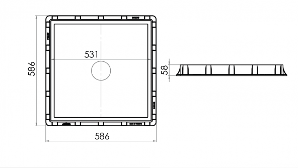 55x55 Rögar Kapağı / Çerçeve+ Düz Kapak - 2