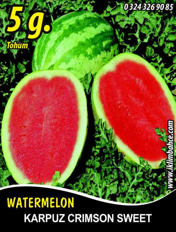 Karpuz Tohumu Crimson Sweet - 5 G (~ Takribi 35 Tohum)