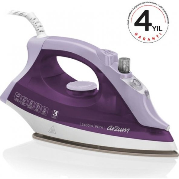 ARZUM AR695 PETA 2400 W SERAMİK TABANLI ÜTÜ MOR - Resim 2