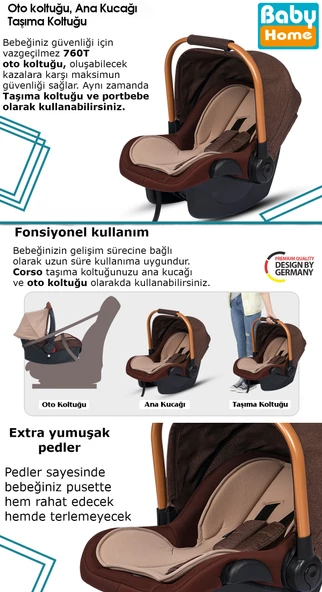 Baby Home 760t Çift Yönlü Travel Sistem Bebek Arabası - 5