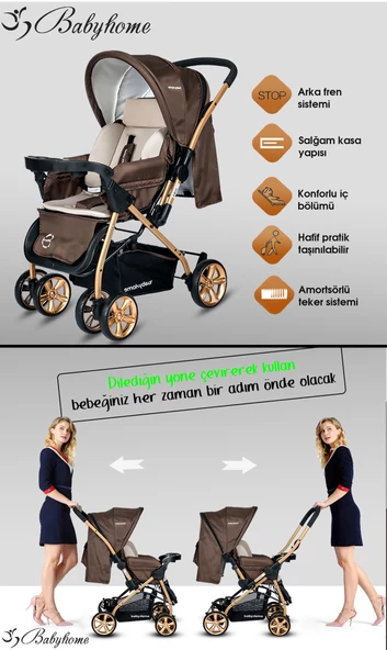 Baby Home 760t Çift Yönlü Travel Sistem Bebek Arabası - 4