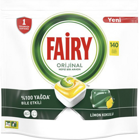 Fairy Hepsi Bir Arada Limon 140'lı Bulaşık Makinesi Kapsülü