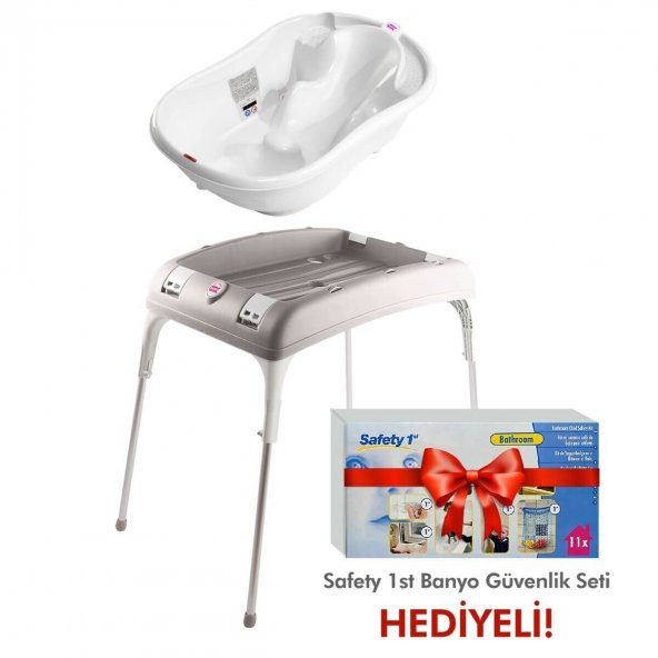 OkBaby Onda Banyo Küveti & Küvet Taşıyıcı Beyaz / Banyo Güvenlik Seti Hediye
