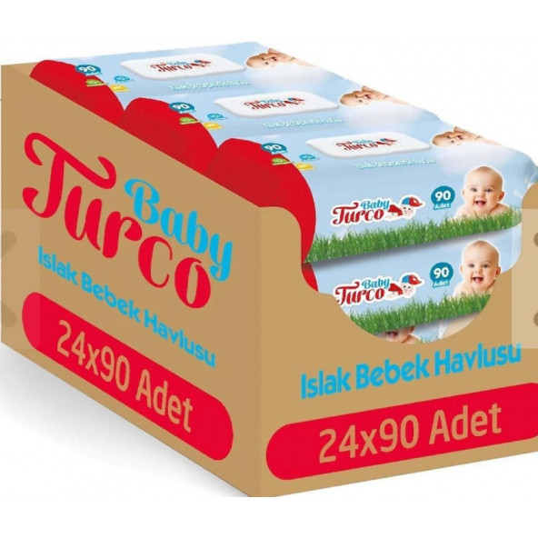 Baby Turco 90 Yaprak 24'lü Paket Islak Havlu Mendil