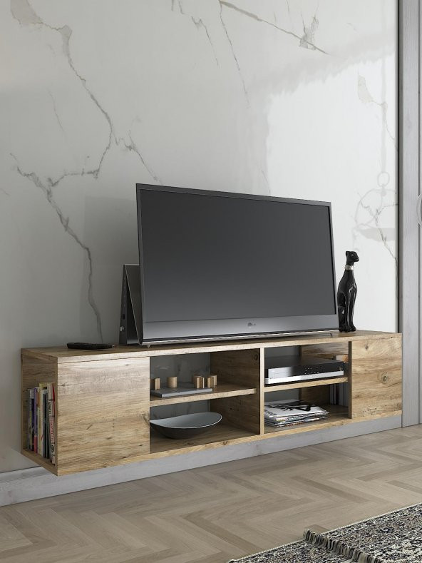 Woodn Love Echo 150 Cm Duvara Asma Tv Ünitesi - Atlantik Çam