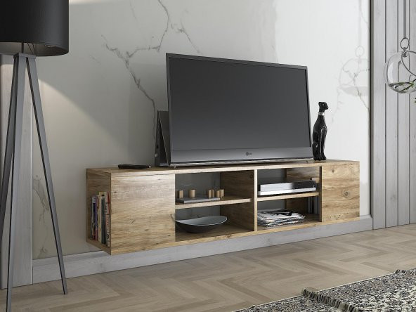 Woodn Love Echo 150 Cm Duvara Asma Tv Ünitesi - Atlantik Çam - 3