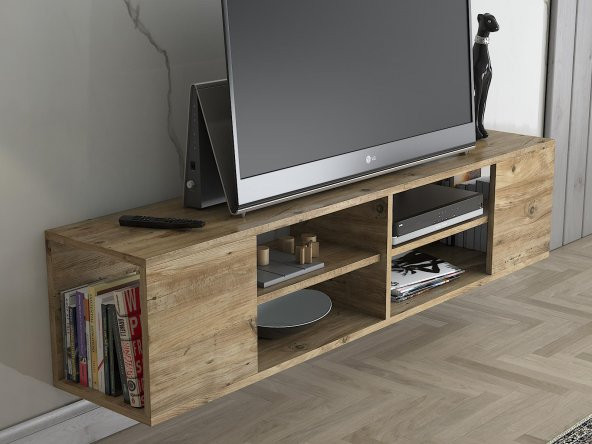 Woodn Love Echo 150 Cm Duvara Asma Tv Ünitesi - Atlantik Çam - 4