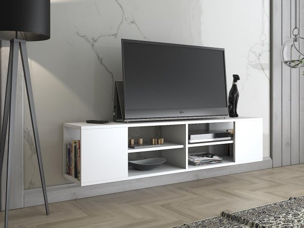 Woodn Love Echo 150 Cm Duvara Asma Tv Ünitesi - Beyaz - 3
