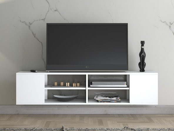 Woodn Love Echo 150 Cm Duvara Asma Tv Ünitesi - Beyaz - 5
